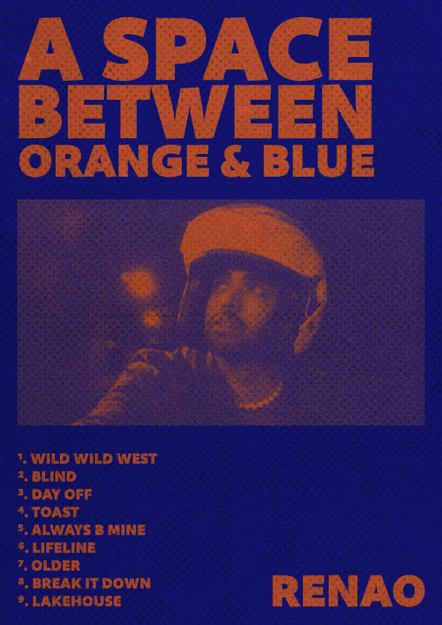 a space between orange & blue